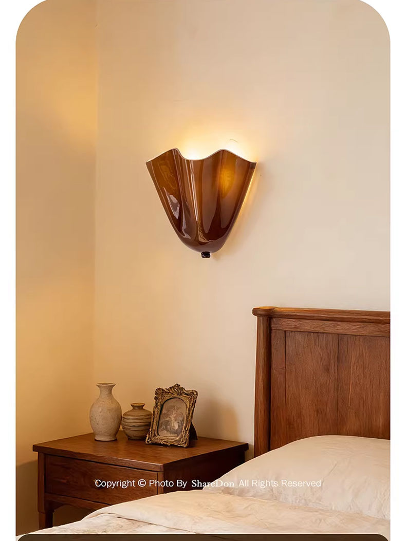 Thumbnail: Modern abstract art wall sconce in bedroom