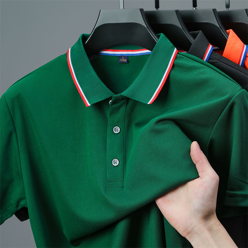 Thumbnail: 2025 New Men's Casual Solid Color Short Sleeved Polo Shirt Summer Fashionable an