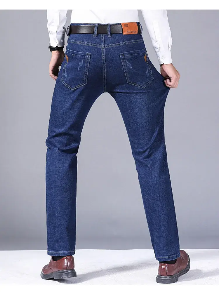 Thumbnail: Men Fashion Straight Jeans Men 2025 New Stretch Slim Fit Pants Comfortable Soft 