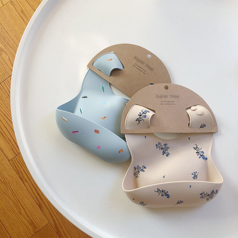 Thumbnail: Baby Bibs Ins Style Print Waterproof Soft Silicone Baby Feeding Stuff Cute Patte
