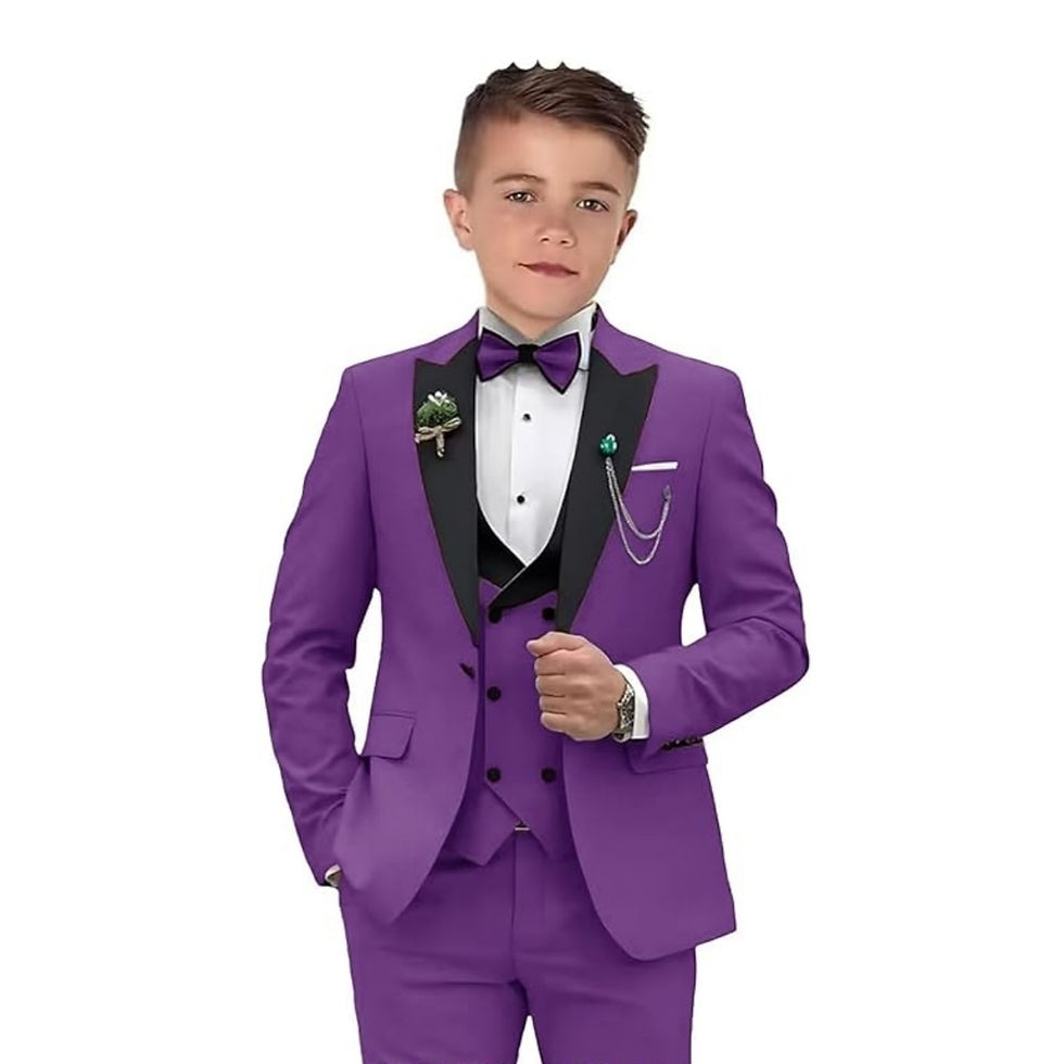 Thumbnail: Autumn New Arrival Kids Formal Suit Set, 3 Pieces Velvet Notched Lapel Neck , Ma