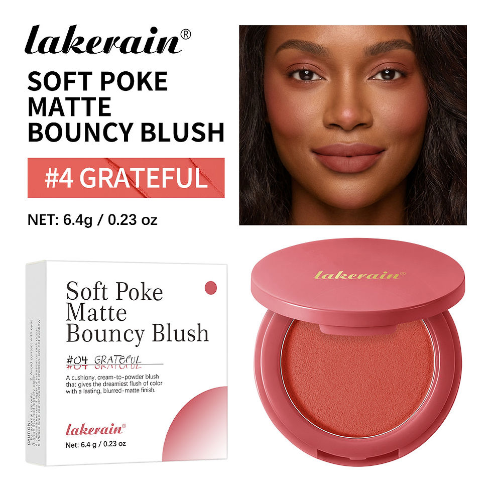 Thumbnail: lakerain Soft Poke Matte Bouncy Blush #4 Grateful, on model
