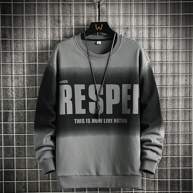 Thumbnail: Men's black and gray gradient sweatshirt with RESPECT print