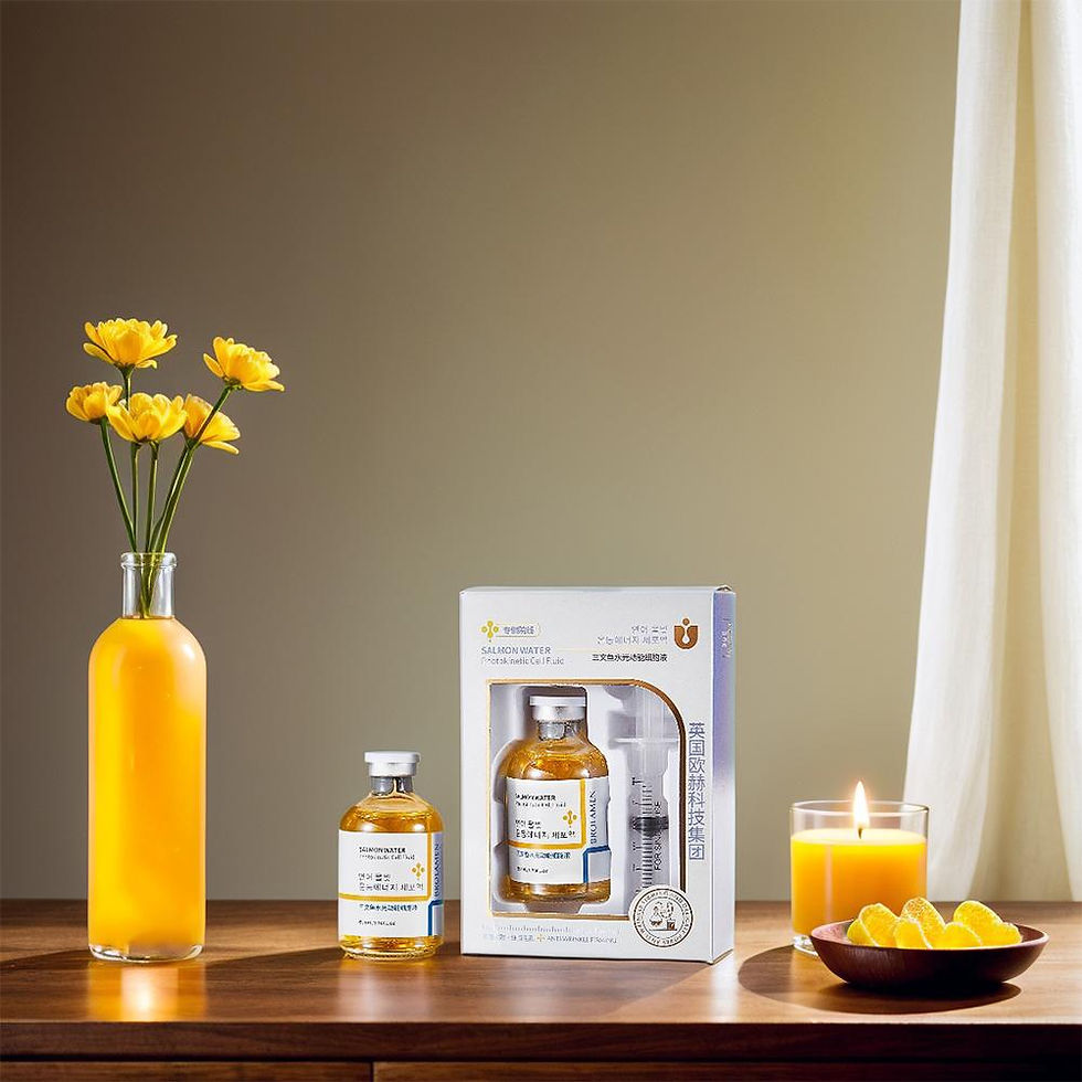 Thumbnail: Product box with vial, syringe, small bottle, yellow flowers, and lit candle