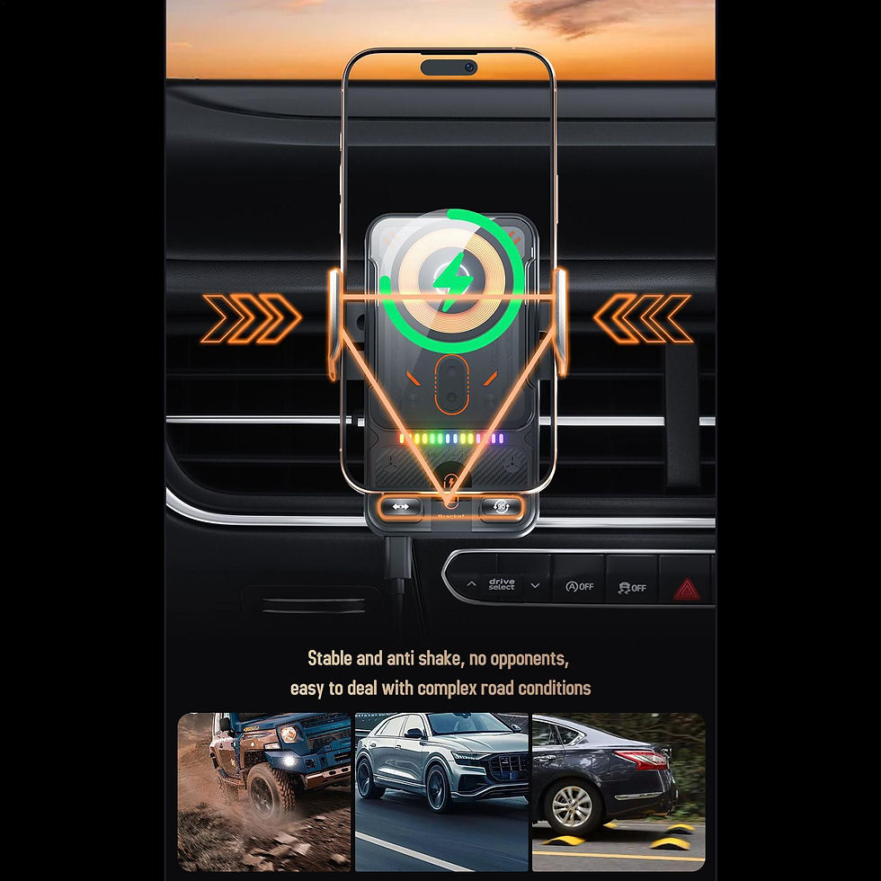Thumbnail: Phone charging on stable car air vent mount