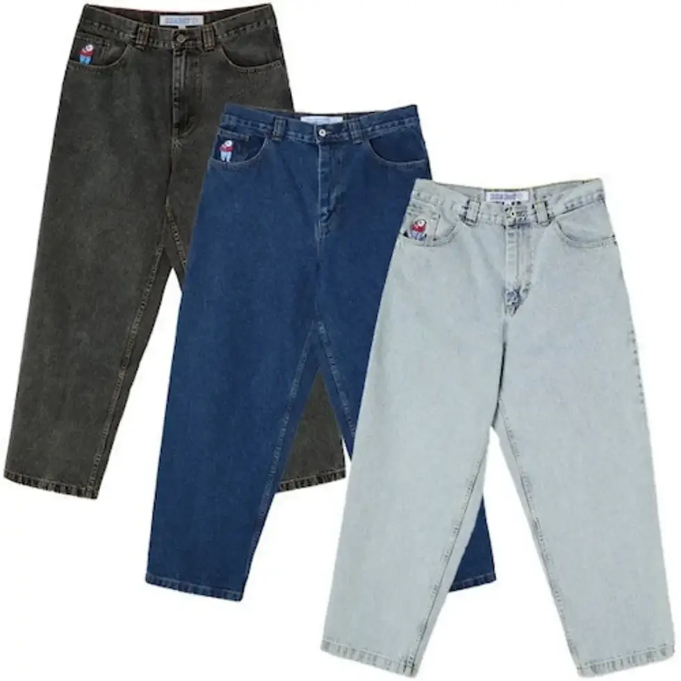 Thumbnail: Hip Hop Retro Blue Cartoon Embroidery Jeans for men Gothic Baggy Streetwear Pola