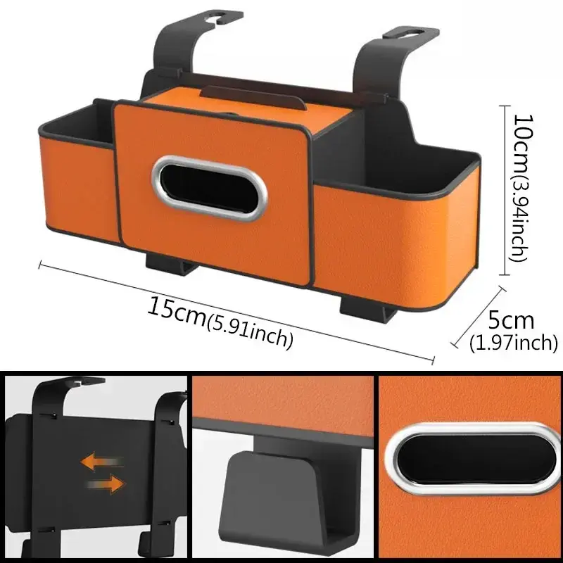 Thumbnail: Car Seat Back Storage Box Multi-Functional Vehicle Mounted Tissue Box Rear Seat 