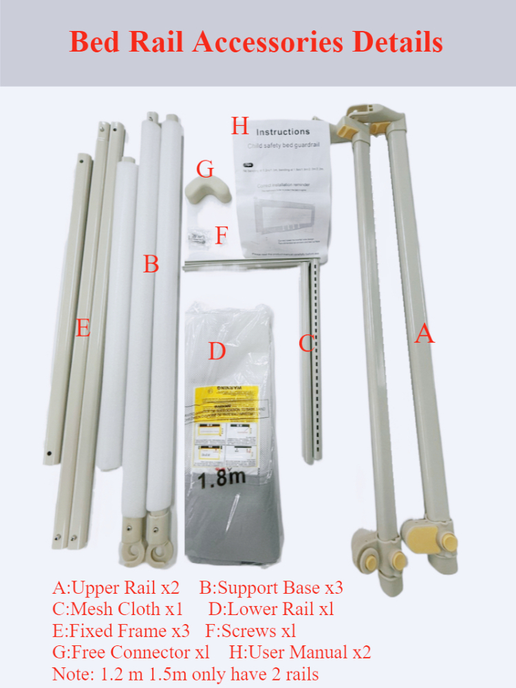 Thumbnail: IMBABY Bed Guardrail Liftable Crib Protectors Adjustable Handrail Bed Safety Chi