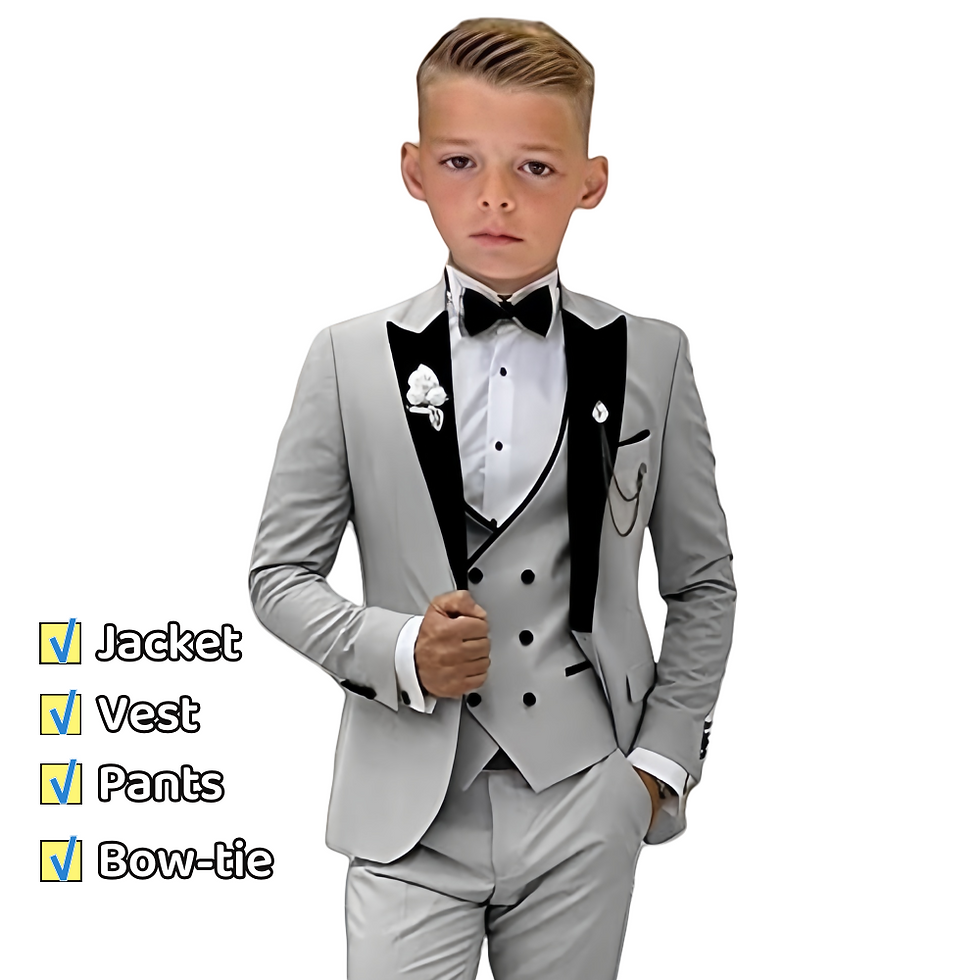 Thumbnail: Autumn New Arrival Kids Formal Suit Set, 3 Pieces Velvet Notched Lapel Neck , Ma