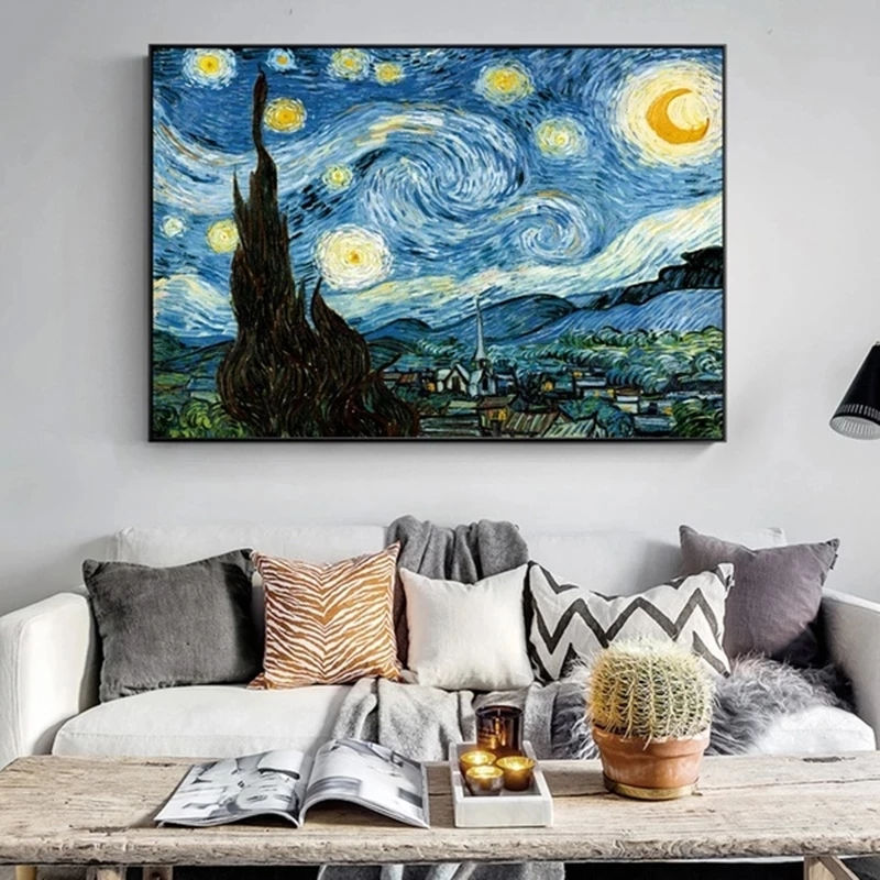 Thumbnail: Van Gogh's Starry Night print above a sofa