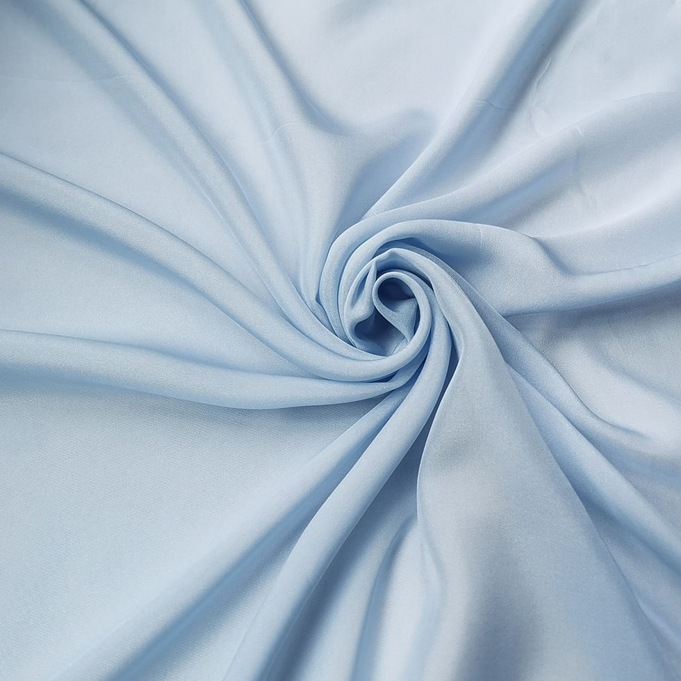 Thumbnail: Light blue mulberry silk chiffon fabric with soft folds