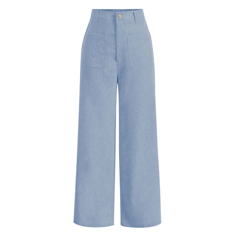 Thumbnail: Women's light blue high waist wide leg pants