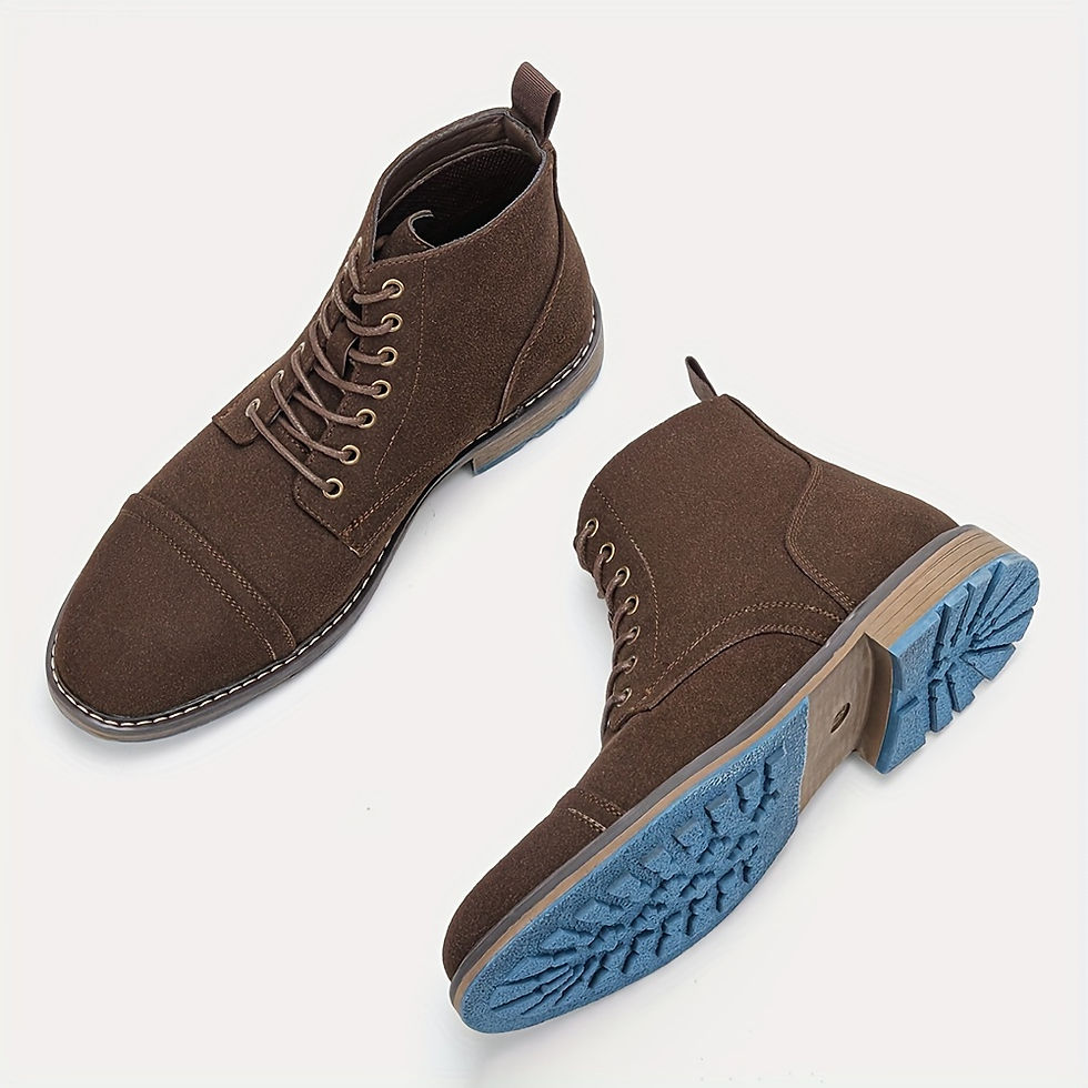 Thumbnail: Men's Oxford Boots Cap Toe Ankle Boots Outdoor Formal Dress Shoes For Party Offi