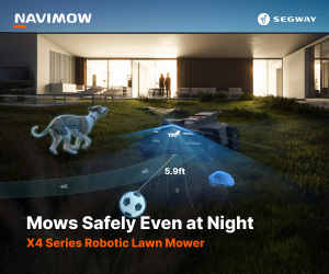 Thumbnail: X4 Series Robotic Lawn Mower, Mows Safely Even at Night.