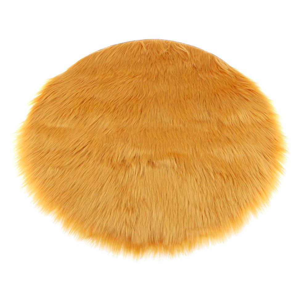 Thumbnail: Round golden brown faux fur mat