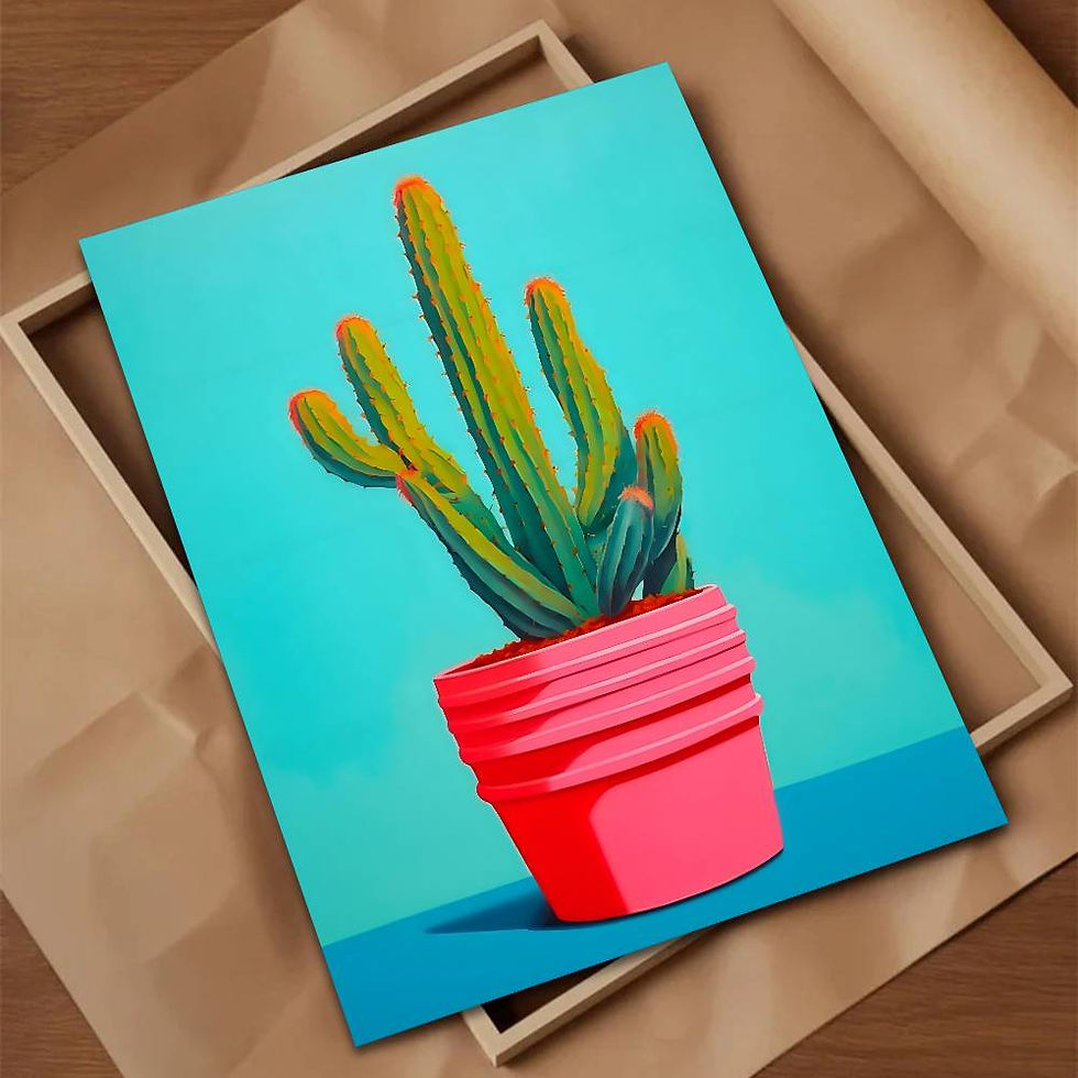 Thumbnail: Painting of a green cactus in a pink pot
