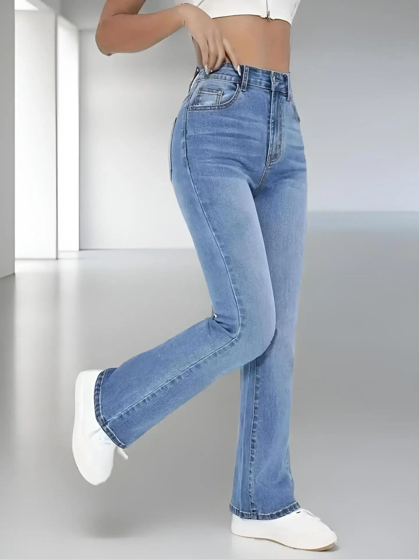 New women's hot jeans slimming European and American style casual versatile high
