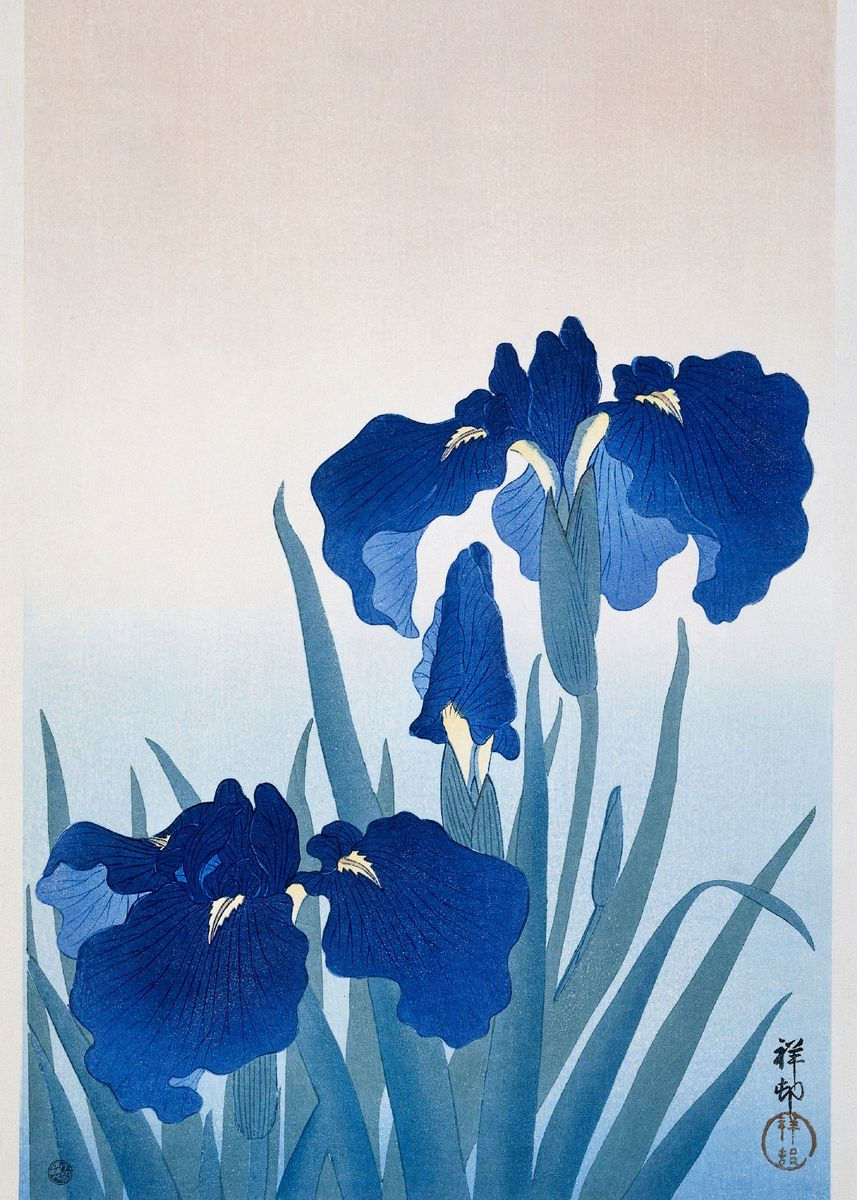Thumbnail: Hand-painted blue irises