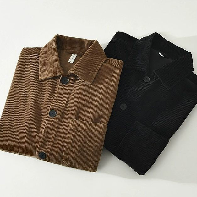 Thumbnail: Brown and black corduroy jackets with buttons