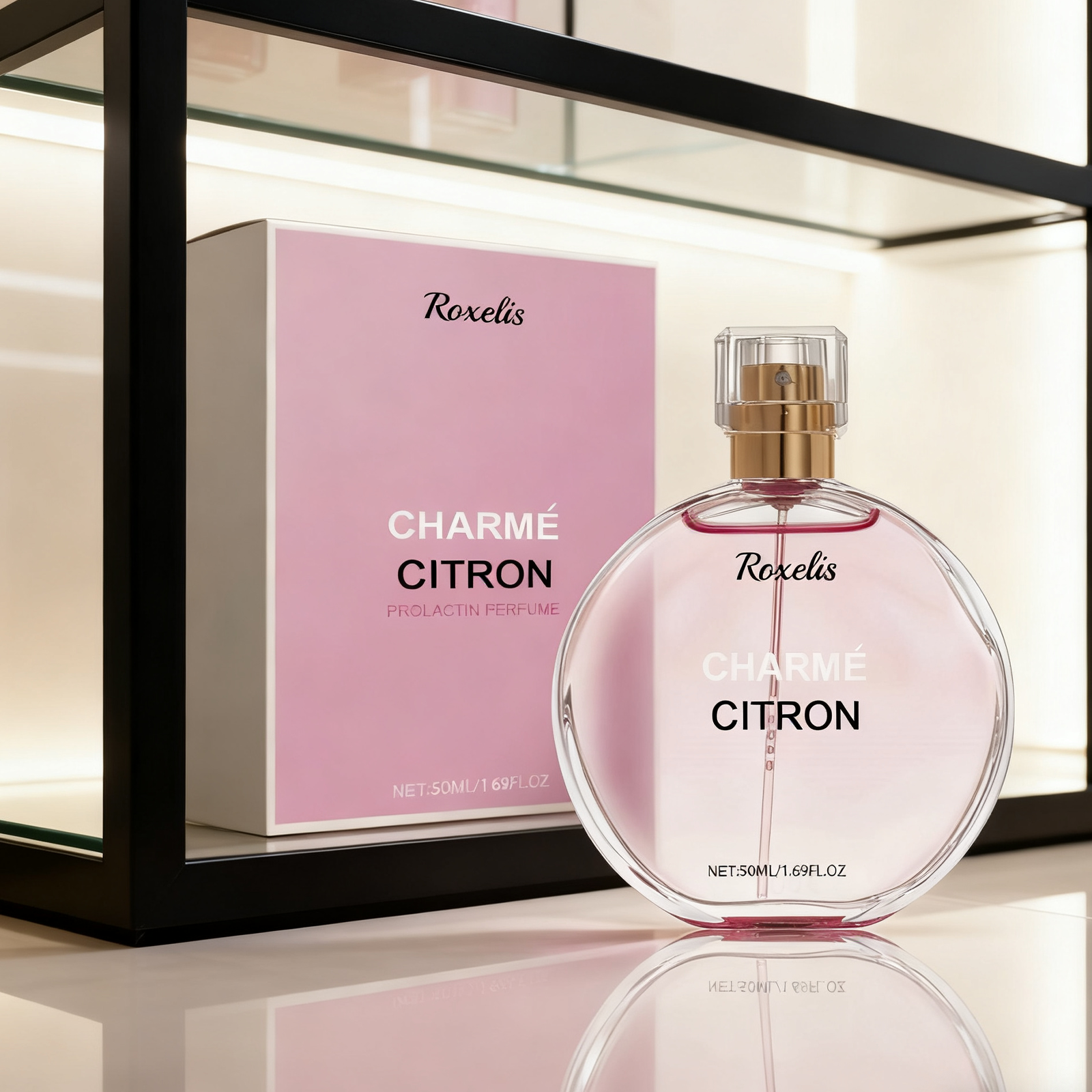 Roxelís Charmé Citron perfume bottle and box