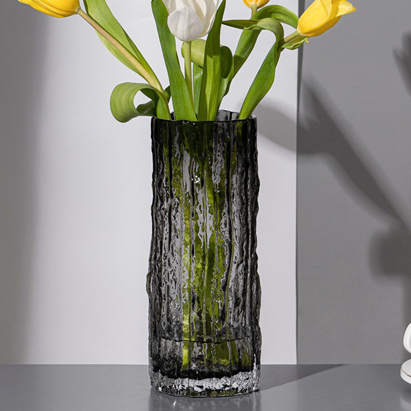Thumbnail: Textured glass vase with yellow and white tulips
