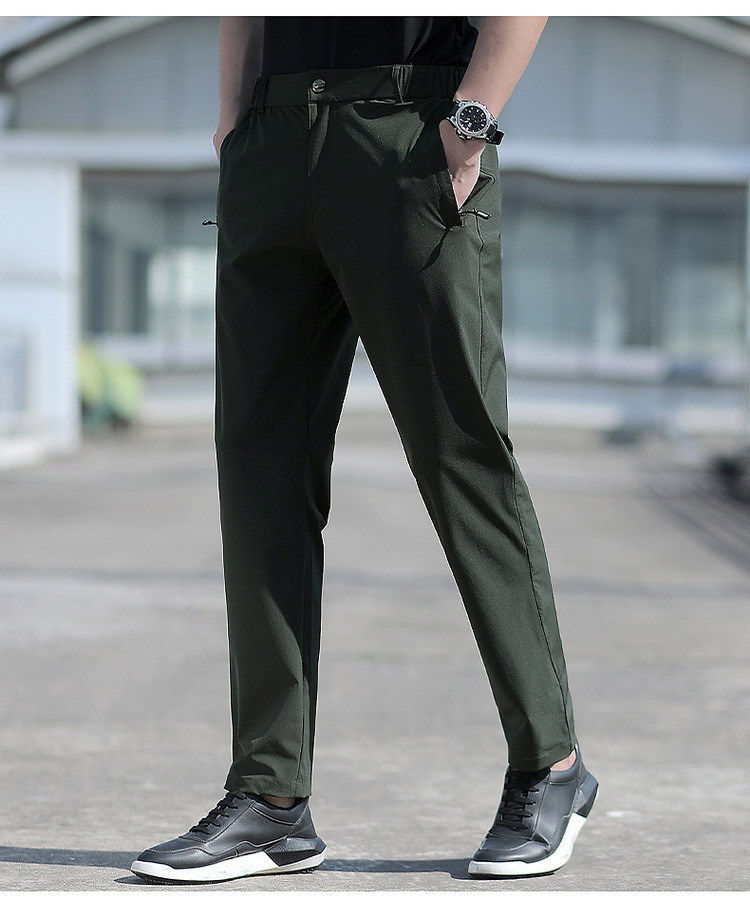 Thumbnail: Large Size Men's Summer Pants Big Size Ice Silk Stretch Breathable Straight Leg 