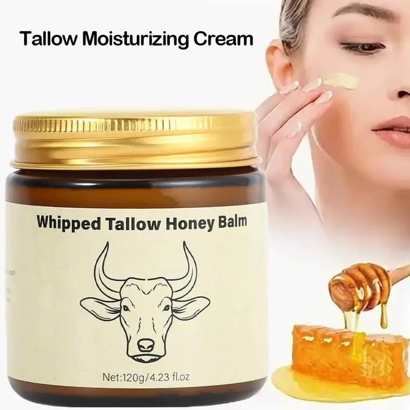 Whipped Tallow Honey Balm applied to skin
