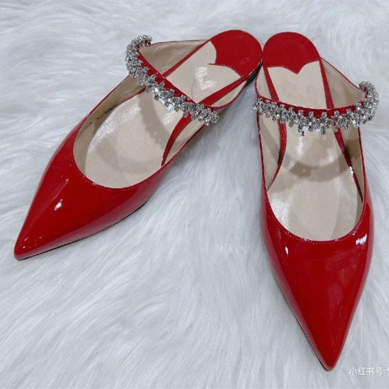 Thumbnail: 2026 new women's high heels pointed rhinestone chain patent leather fashion shoe