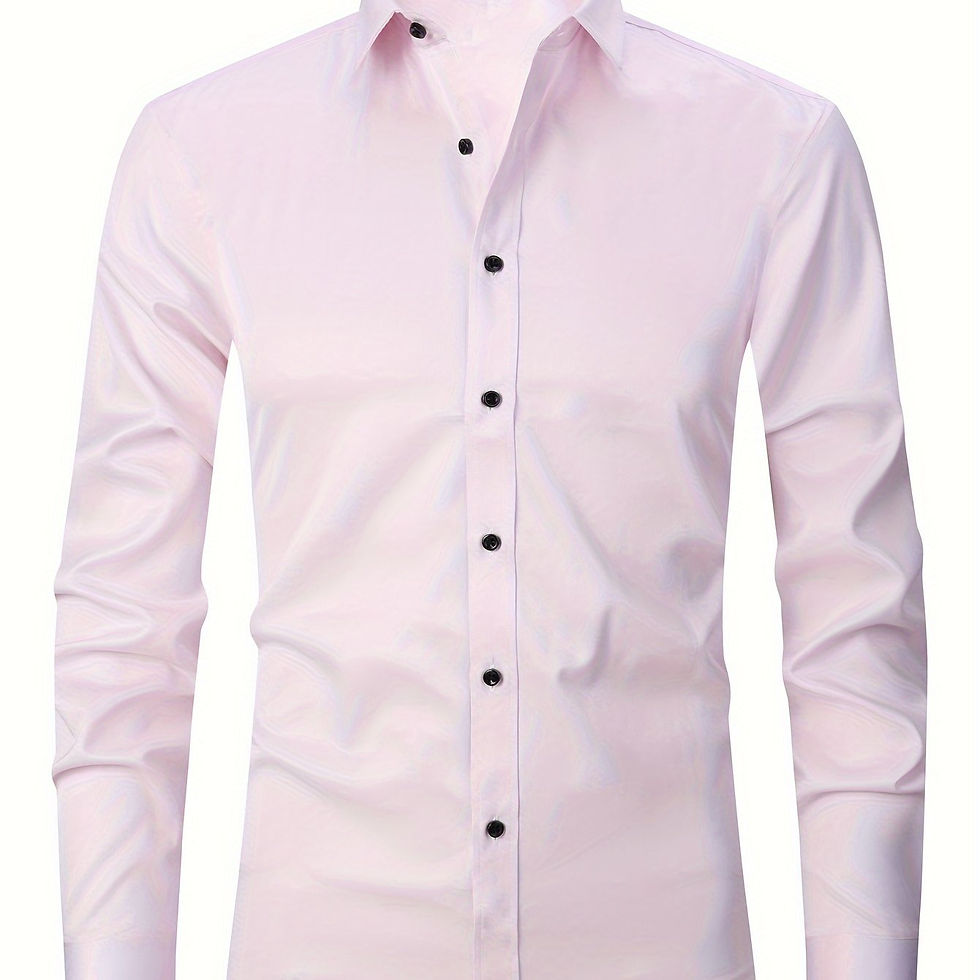 Thumbnail: Men'S Stretch Slim-Fit Formal Shirt Without Pockets, Light Business Turn- Collar
