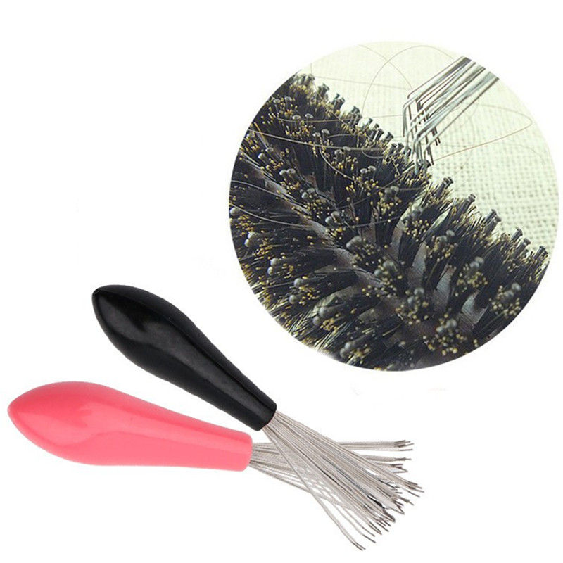 Thumbnail: Two brush cleaners, pink and black, with magnified view of brush.