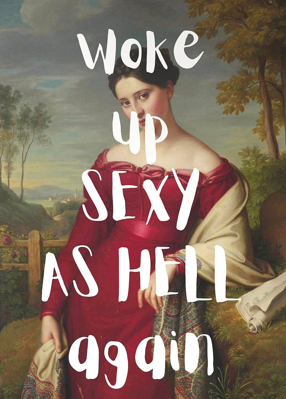 Thumbnail: Pop art of woman, text 'WOKE UP SEXY AS HELL AGAIN'