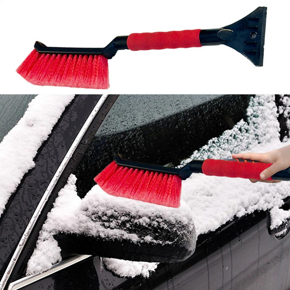 Thumbnail: Snow brush and ice scraper clearing snow from car
