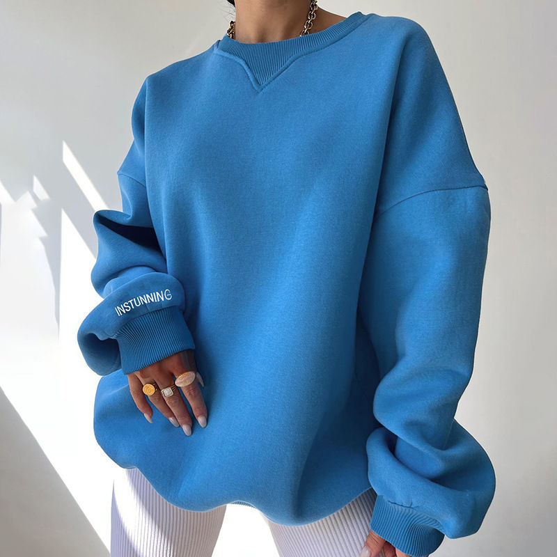 Thumbnail: Blue oversized sweatshirt with NOTHING on cuff