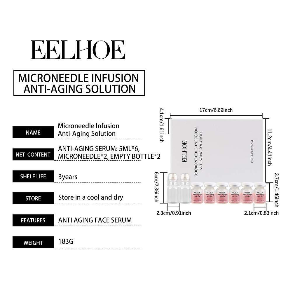 Thumbnail: EELHOE Microneedle Infusion Anti-Aging Solution product details and serum vials.