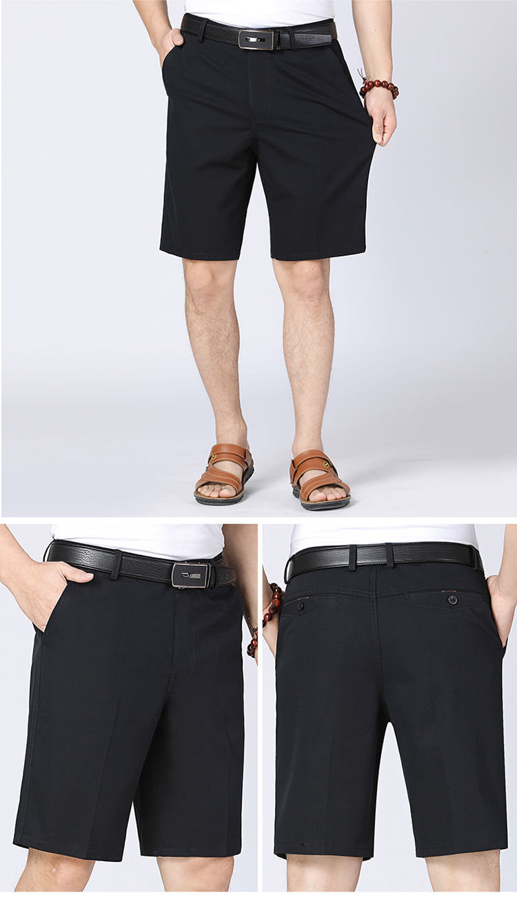 Thumbnail: 100% Cotton Shorts Men Knee Length Boardshorts Classic Brand Comfortable Clothin