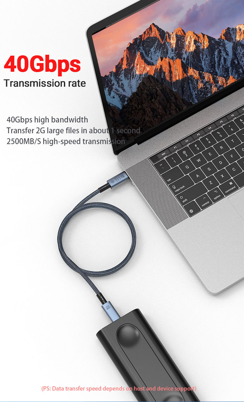 Thumbnail: 240W PD USB C to Type C Cable, 8K@60Hz 40Gbps High-Speed Data Transfer, Braided 