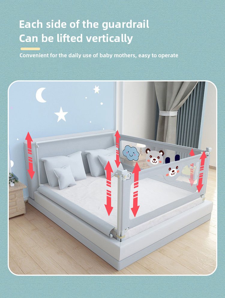 Thumbnail: IMBABY Bed Guardrail Liftable Crib Protectors Adjustable Handrail Bed Safety Chi