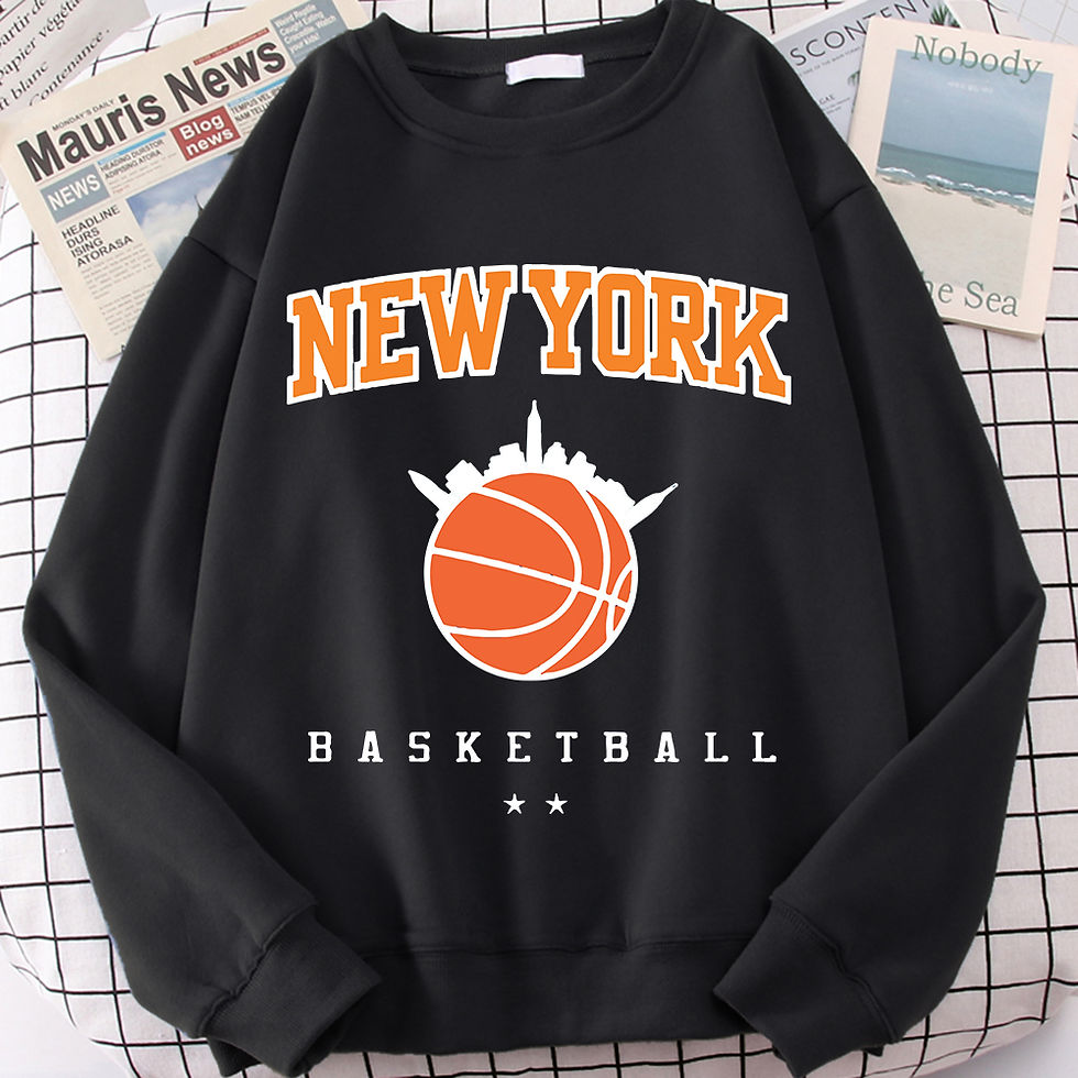 Thumbnail: Black casual sweatshirt with NEW YORK basketball design