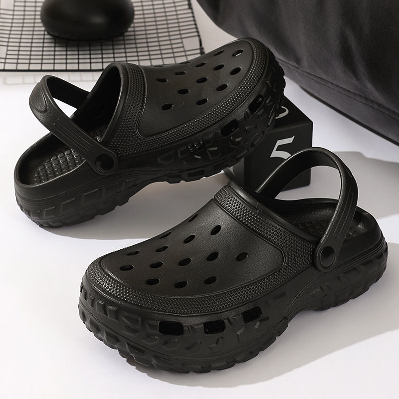 Thumbnail: Men's Platform Sandals Thick Sole Clogs With Strap Durable Trend Beach Shoes Com