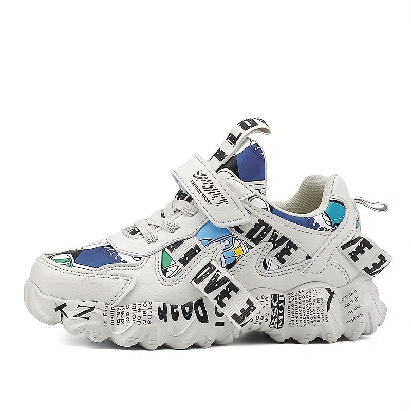 Thumbnail: White sneaker with blue patterns, 'LOVE' and 'SPORT' text