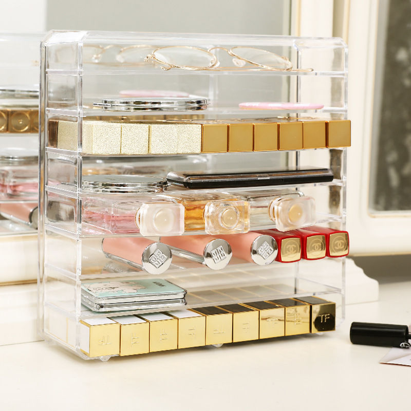 Thumbnail: Acrylic makeup organizer filled with cosmetics