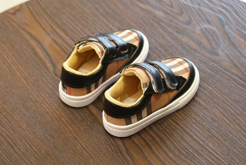 Thumbnail: 3-8 Years Fashion Plaid White Shoes Boys Shoes Toddler Girl Boy Sneakers PU Leat