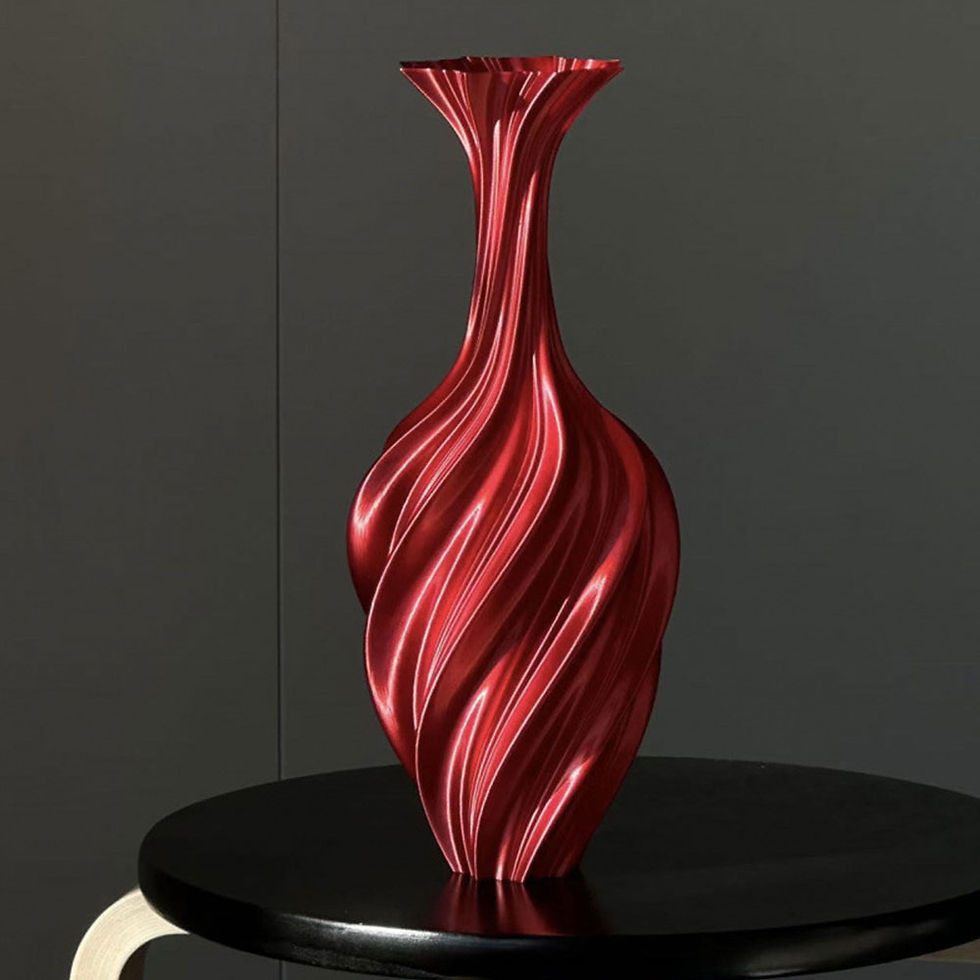 Thumbnail: Red metallic twisted vase