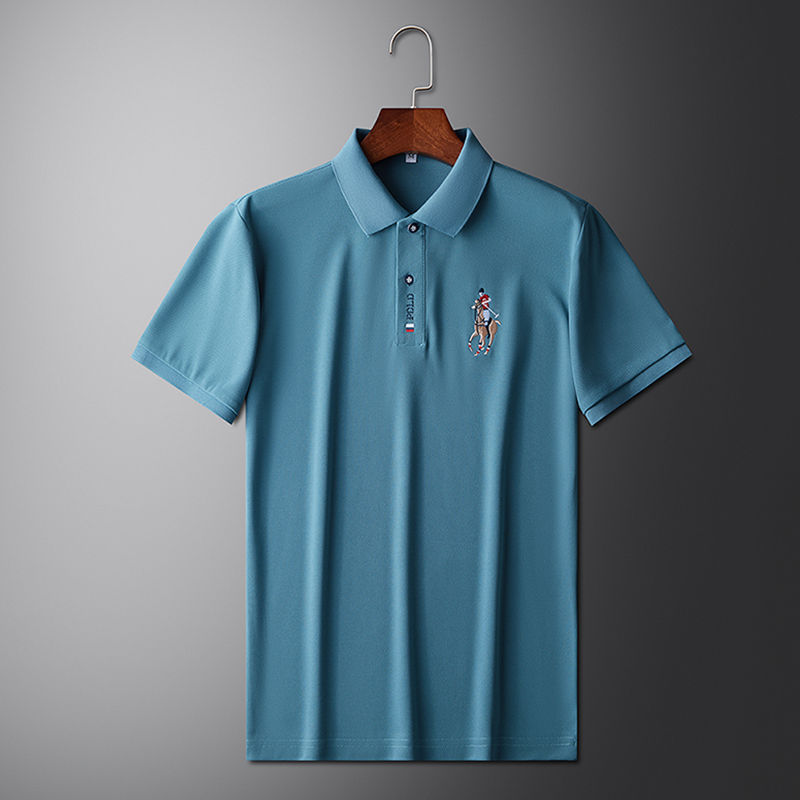 Thumbnail: Men's Embroidered Casual Fashion Short Sleeved POLO Shirt Summer Comfortable Top