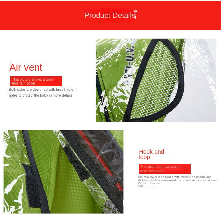 Thumbnail: Baby Stroller Rain Cover Stroller Rain Cover Baby Walking Artifact Raincoat Rain