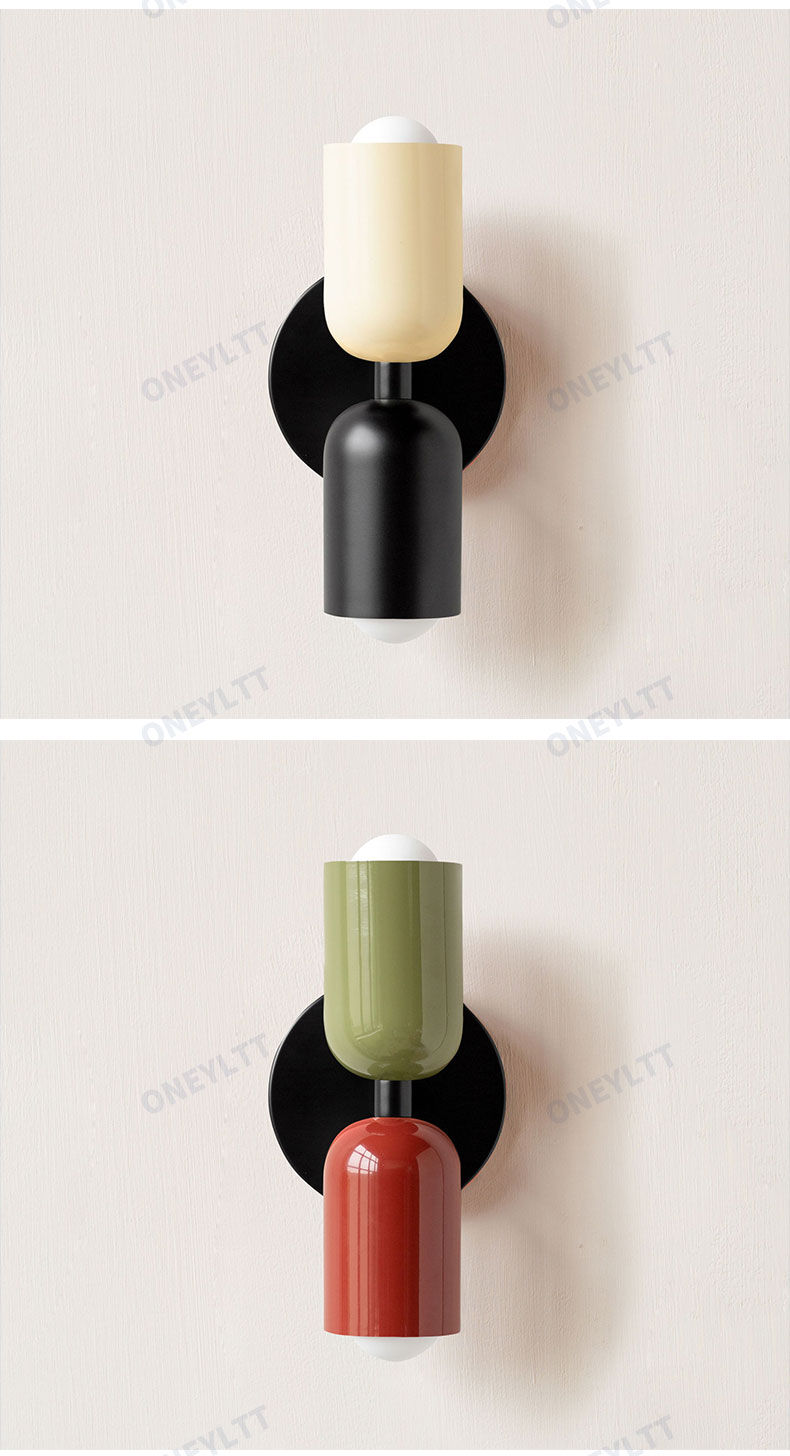 Thumbnail: Modern black and olive green wall sconces