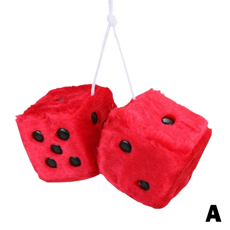 Thumbnail: Long Hair Hot Stamping Dot Dice Plush Toy Cube Pendant Car Ornament Sieve Anime 