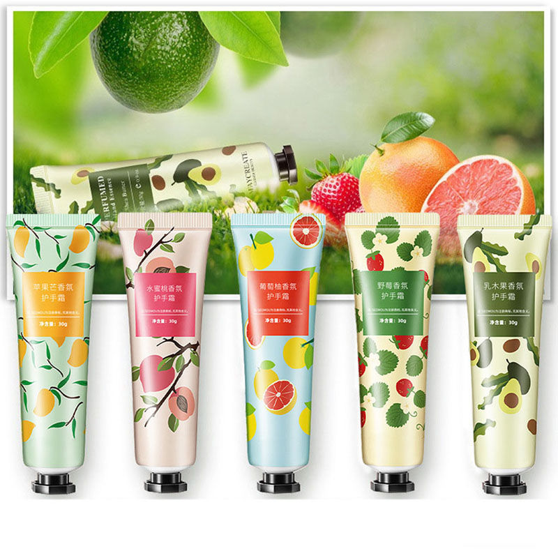 Thumbnail: Five assorted fruity hand cream tubes