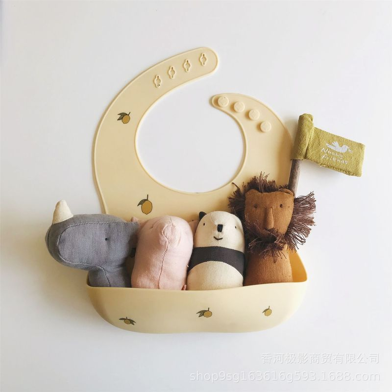 Thumbnail: Baby Bibs Ins Style Print Waterproof Soft Silicone Baby Feeding Stuff Cute Patte