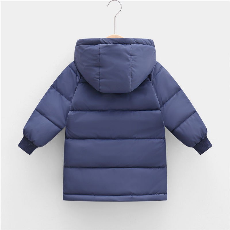 Thumbnail: Blue hooded puffer jacket